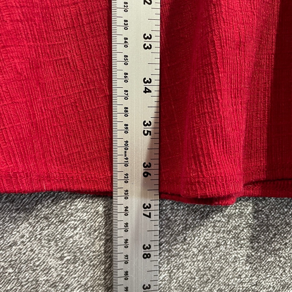 Enfocus Studio Dress 6 Red Textured Tiered Button Detail Sleeveless Sheath - Picture 6 of 7
